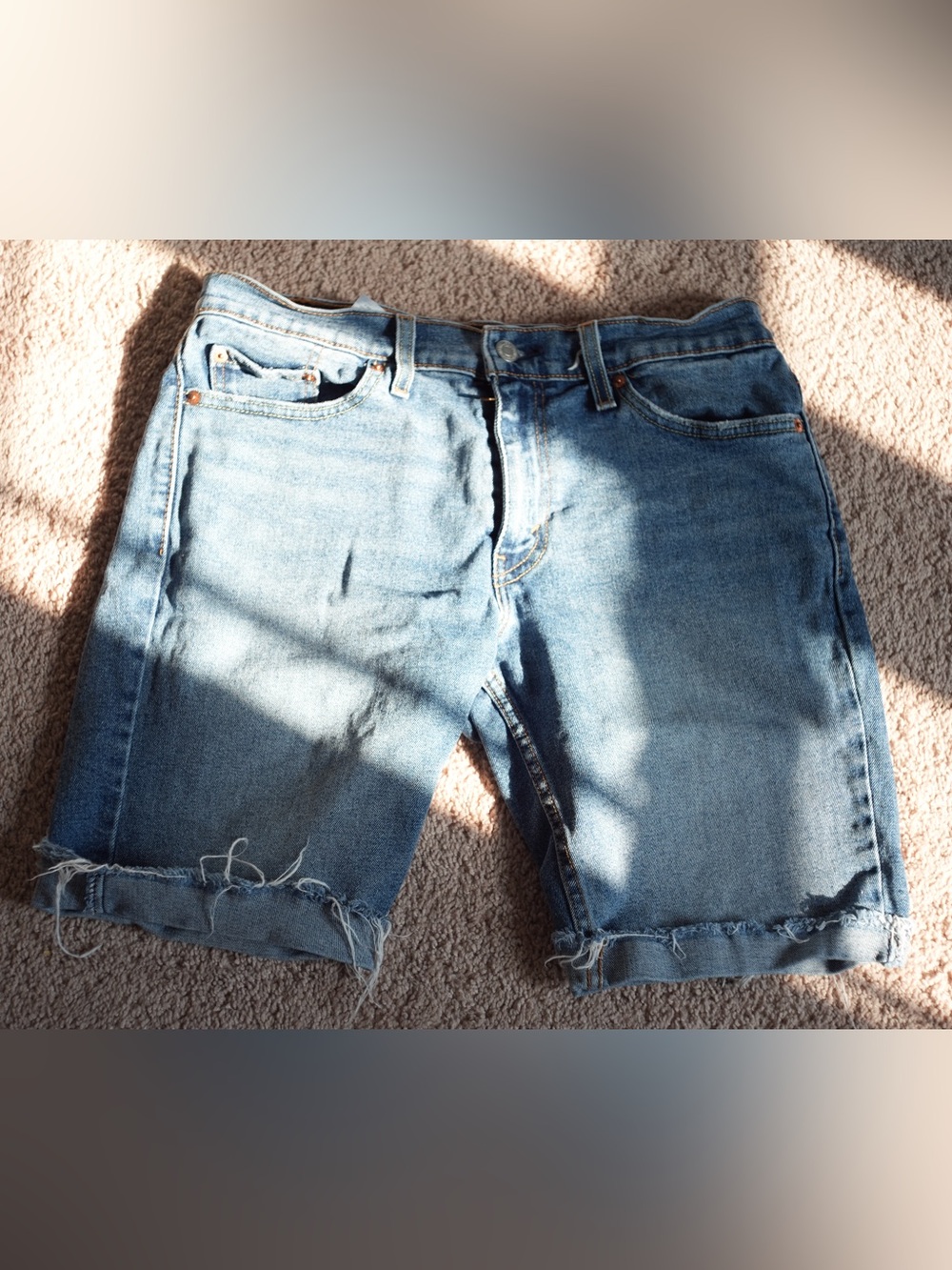 Levi 511 Classic Light Wash Denim Bermuda Shorts - Blue